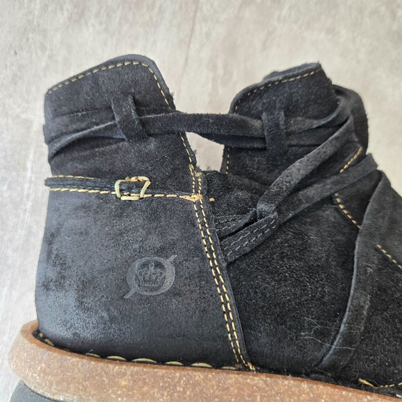 Born Chukka Boot 8.5 Black Leather Distressed Comfort Desert Grunge Ankle Bootie - Picture 11 of 13